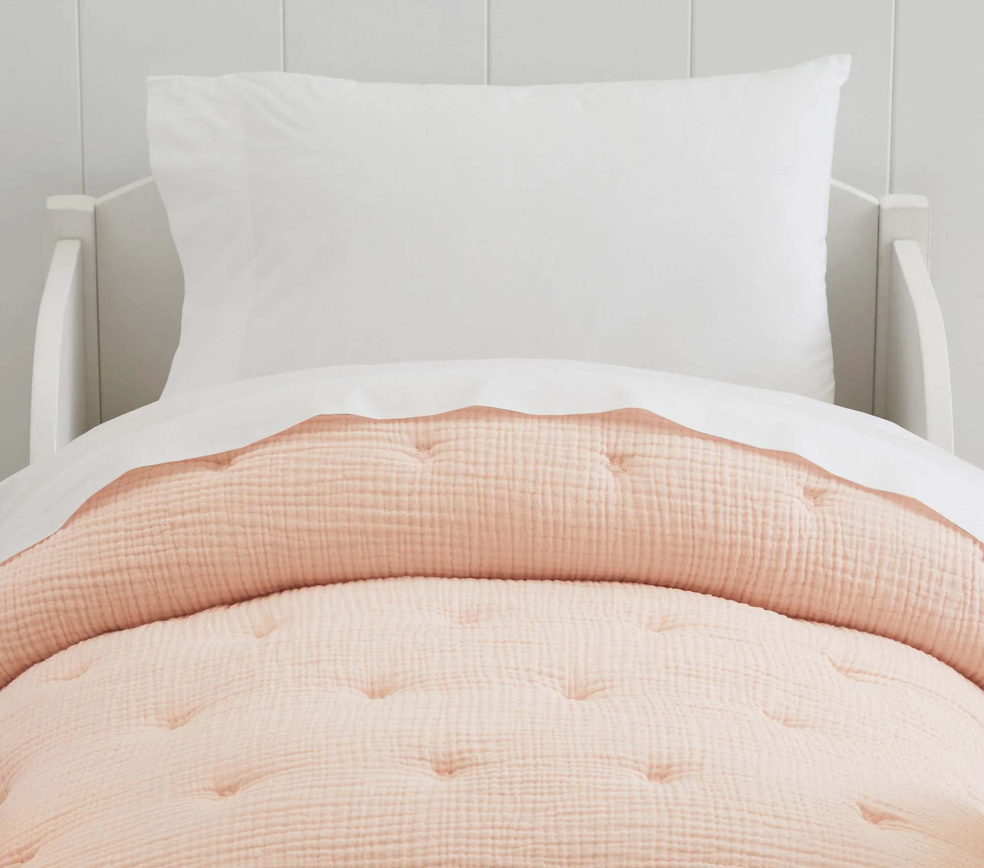 36x50 Inches Solid Color Reversible Cotton Gauze Warm Baby Quilt Soft Lightweight Star Quilted Blanket for Infant