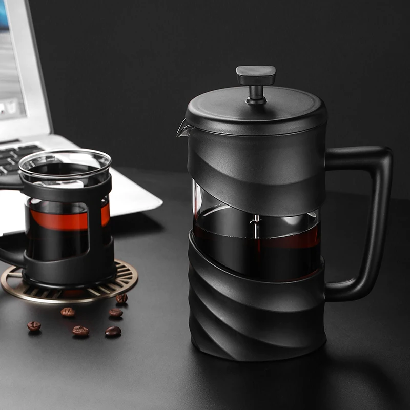 New Design Food Grade Heat Resistant High Borosilicate Glass French Press Coffee Maker