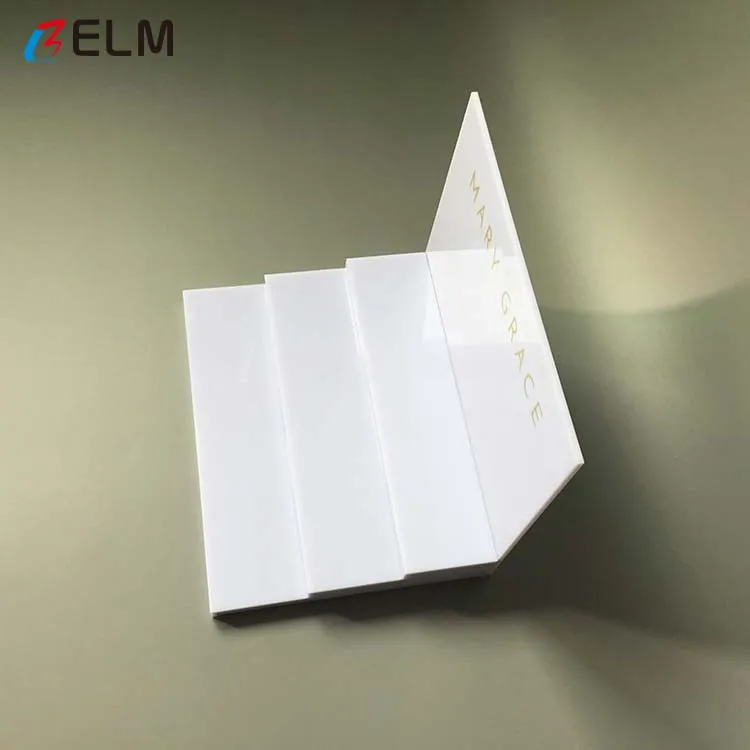 Custom cream lipsticks acrylic white display stand 3 tiered counter top