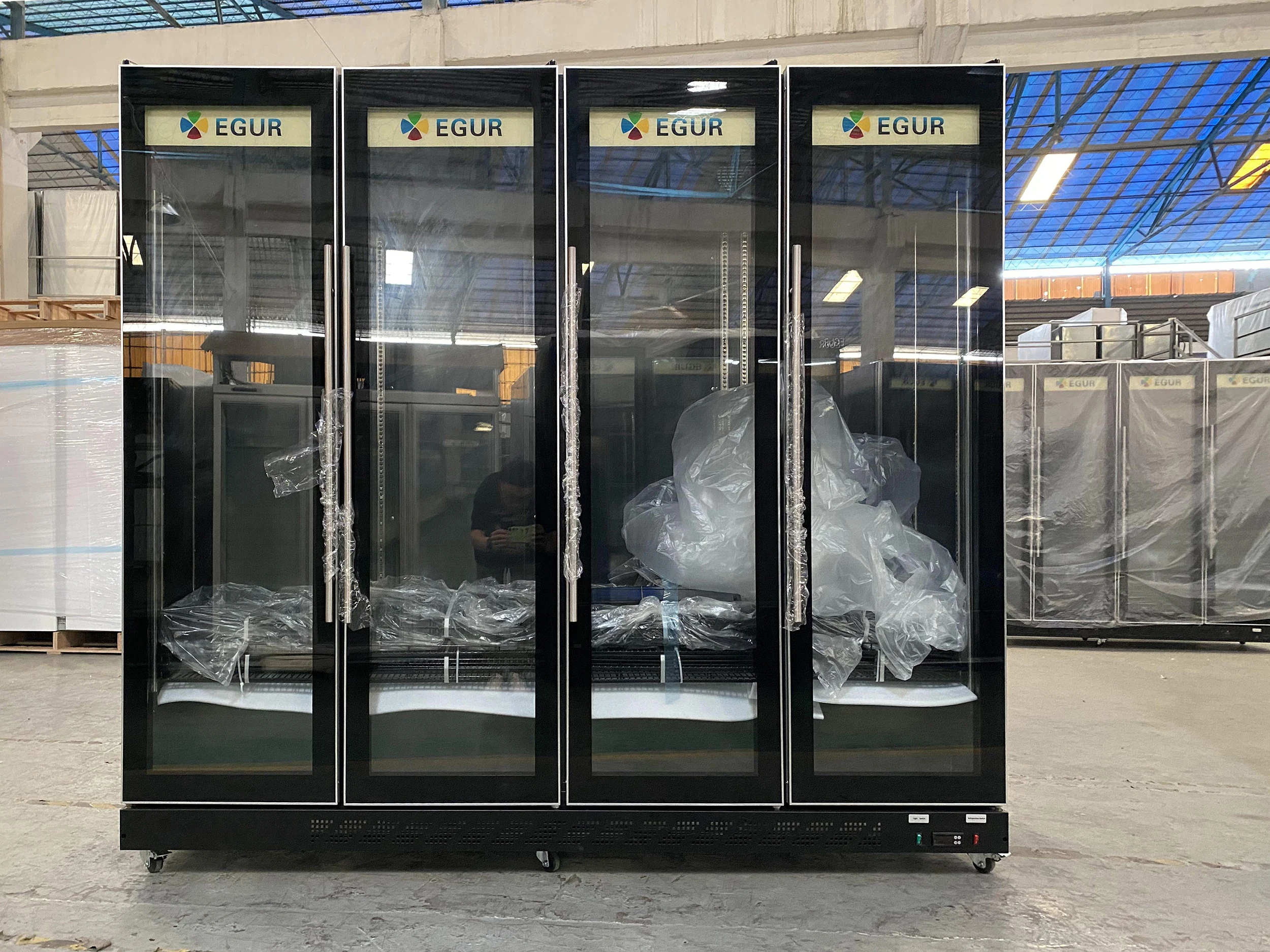 4 Door Lg Refrigerator Commercial Cold Drink Equipment Flowers Glass Display Fridge For Super Market