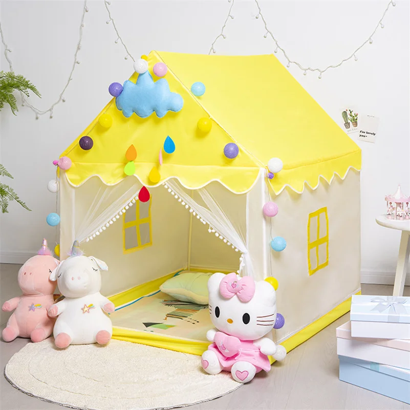 YF-Y505 Wholesale luxury good quality castle tent bed for children play toy kid Princess playhouse indoor foldable manufacture