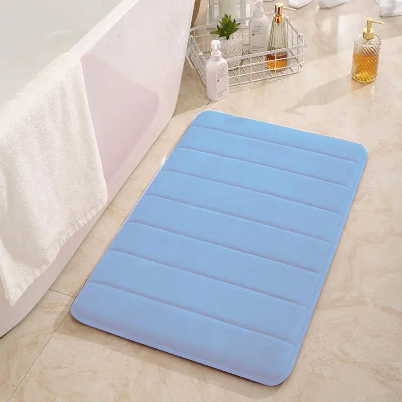 40*60cm Wholesale Household Non-Slip Bathroom Doorway Foot Mat Comfortable Soft Absorbent Memory Foam Bath Mat