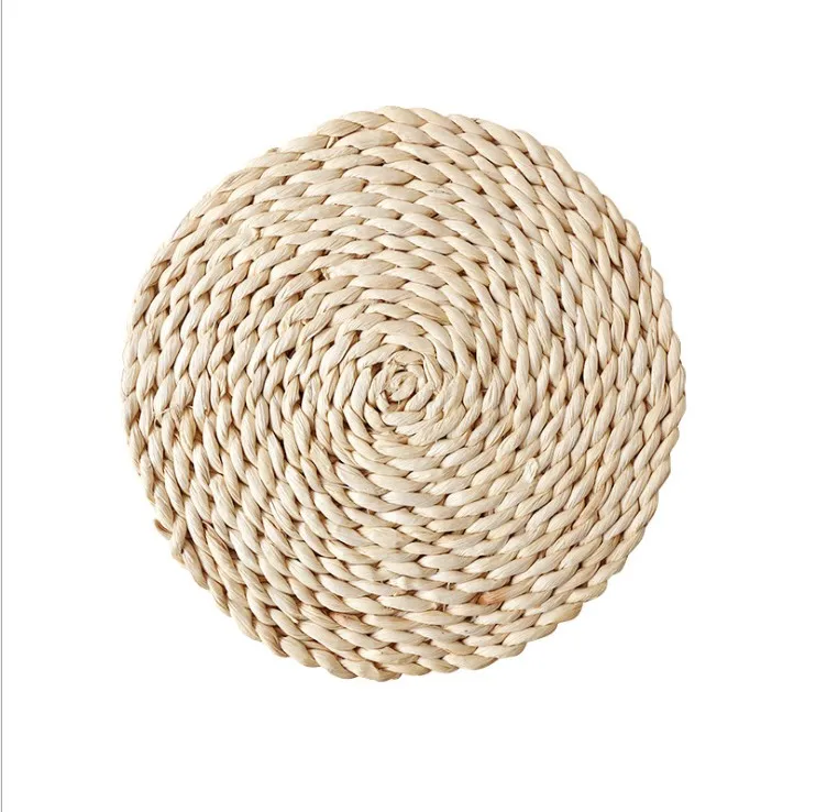 Corn husk woven placemats household round pot mats anti-scalding non-slip mats support customization