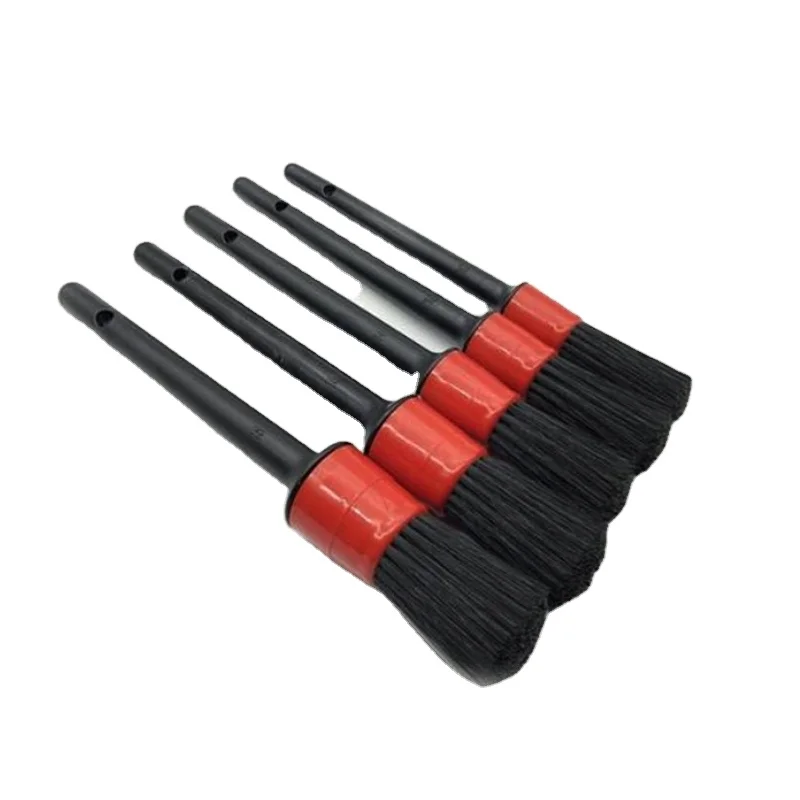
Auto Cleaning Long Hair Black Red Brush Car Detailing Wheel Interior Detail Brushes for Car Wash 