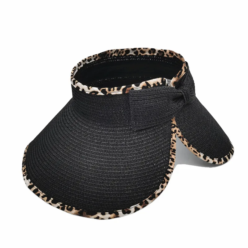 New Women Summer Visors Hat Foldable Wide Large Brim Beach Hats Straw Hat chapeau femme Beach UV Protection Caps