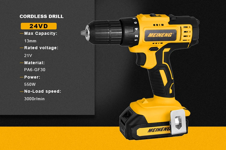 21V 1500mAh Lithium-ion Impact Drill High Quality 18V Power Hand Drill Wood 10mm Max Drilling Wireless Cordless