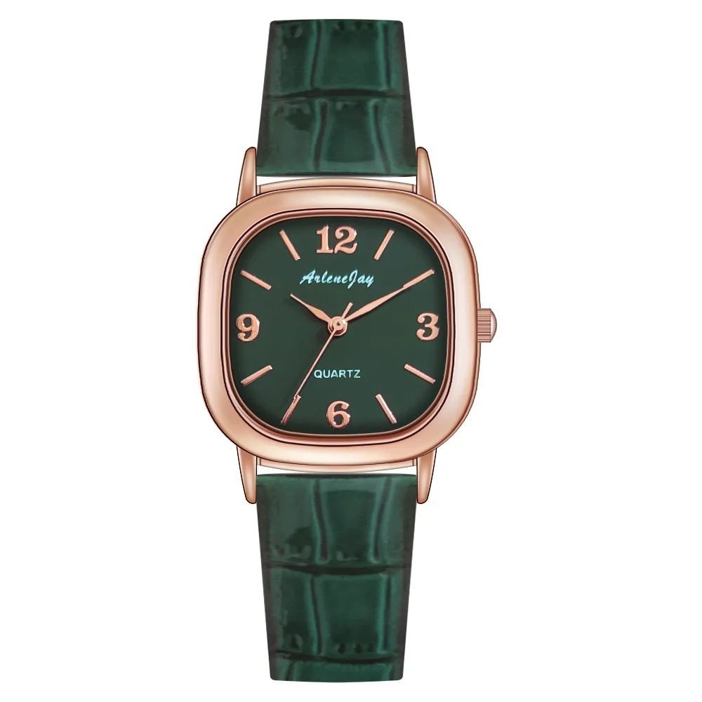 8148 Luxury woman Quartz Wristwatches 2023 Cheap Classic Green Leather Women minimalist watch