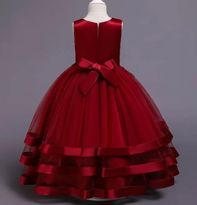 14 august dressIn Stock 13 Year Old Girls Dress Kids Birthday Party Frock Floral Long Ball Gown 3040