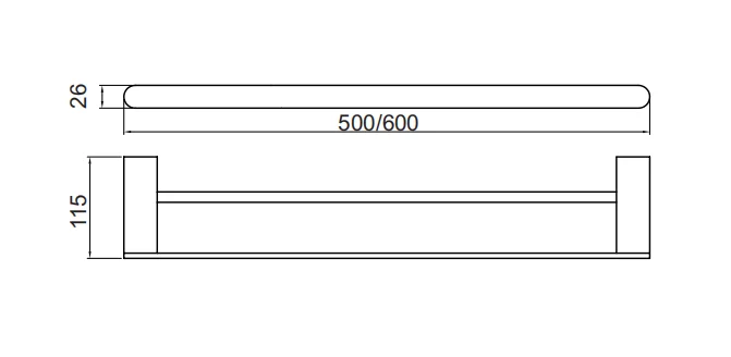 Attractive Design Room Fittings Wall Mounted Towel Rail Double Towel Bar