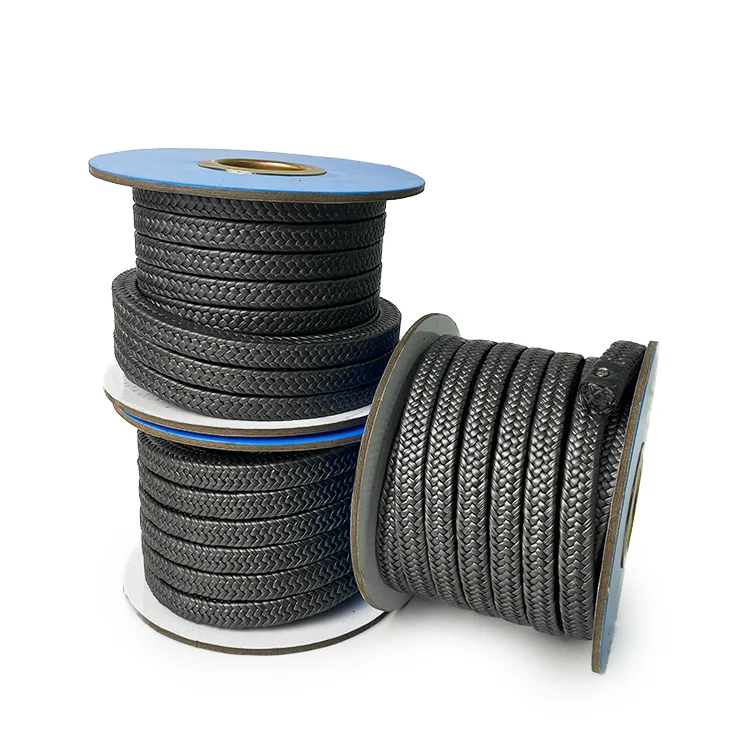 High Performance Black Braided Pure Yarn PTFE Graphite Gland Packing With Oil