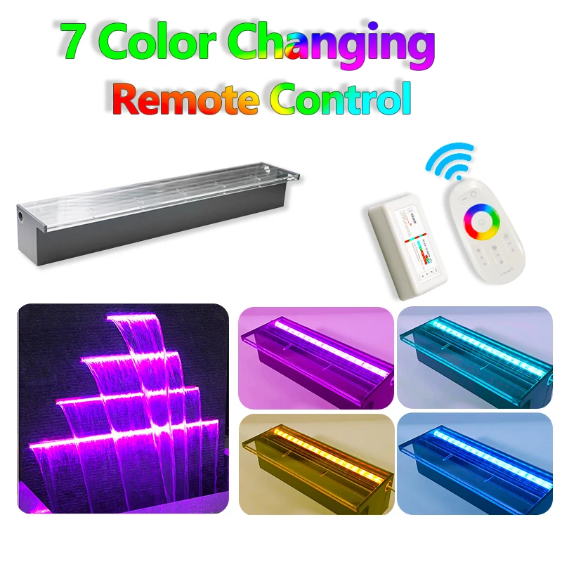 Производитель BAOBIAO OEM акриловый каскад AC12V 4 Вт RGB водный спуск бассейн водопад пруд