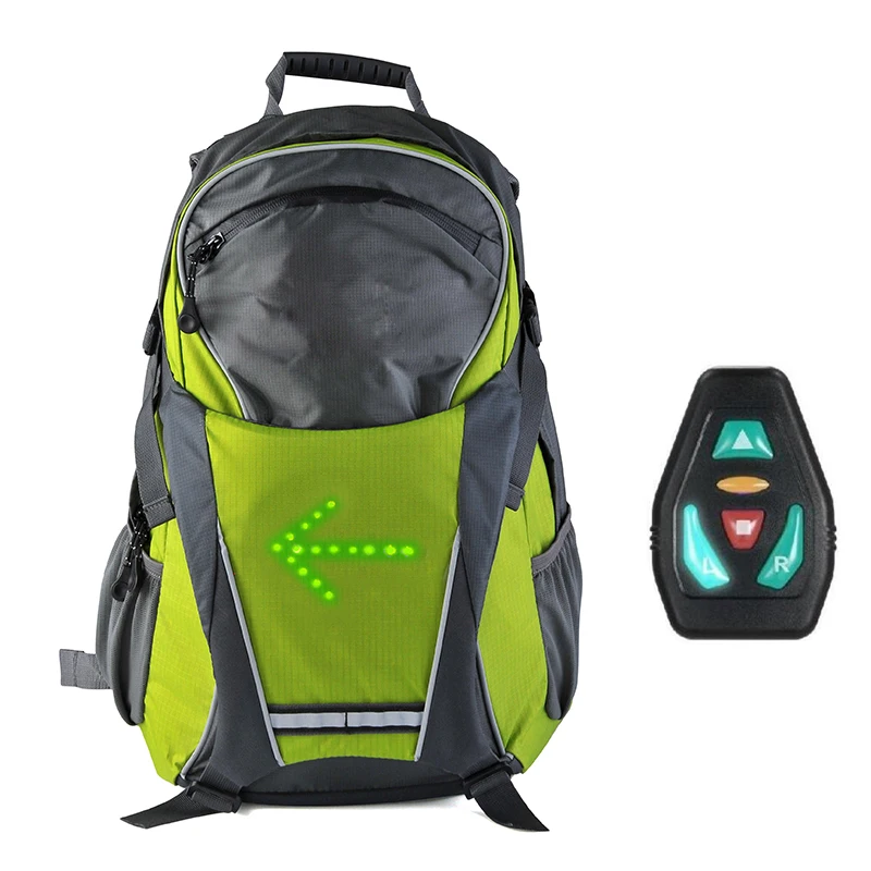 A REVOLUTIONARY GO LED BACKPACK WITH AN INTEGRATED LED INDICATOR FOR SAFER CYCLING
