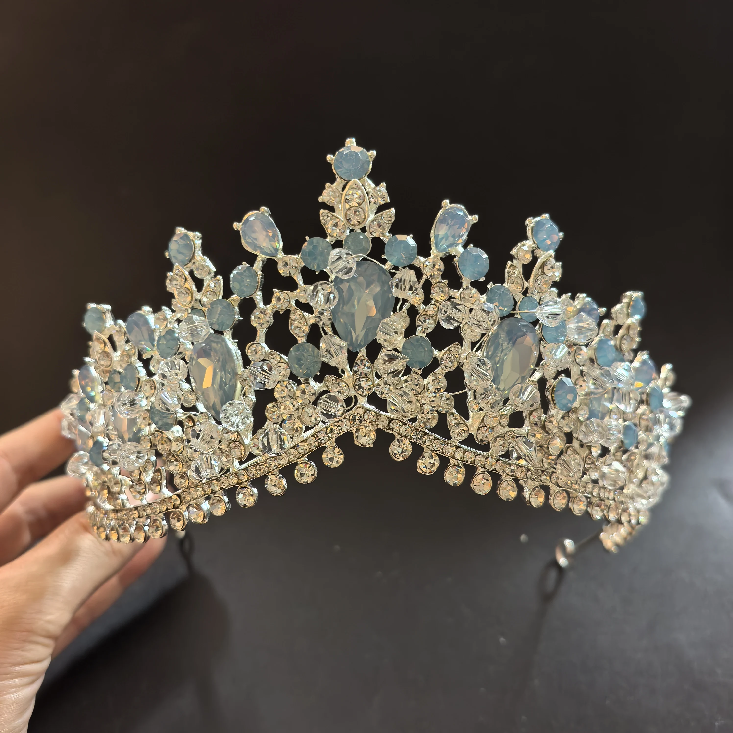 ROMANTIC Handmade wedding hair accessory pageant rhinestone bridal tiaras with crystal