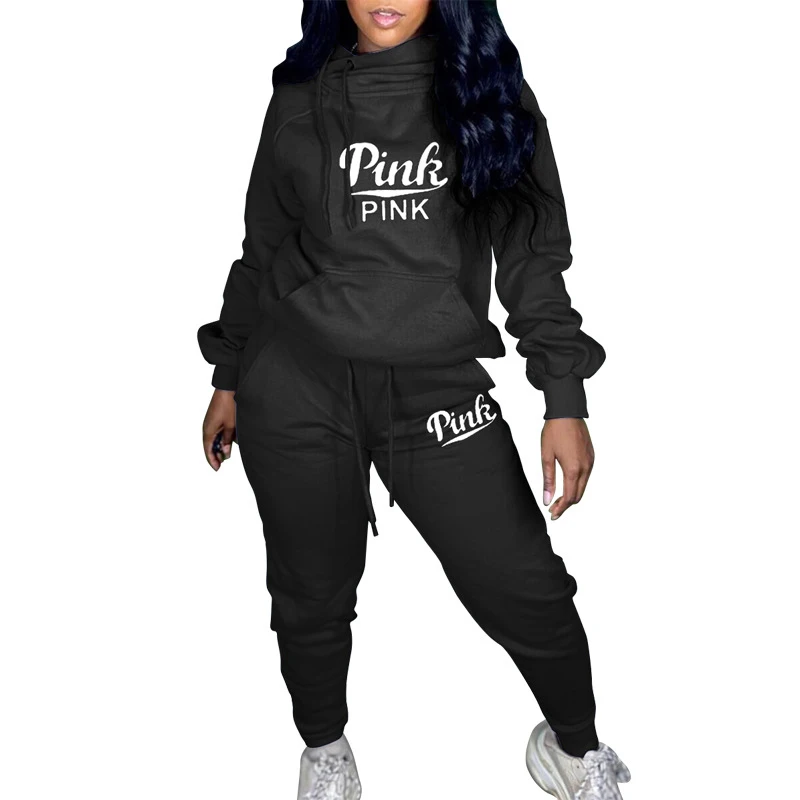 Urban fashion casual slanted hat personality alphabet printing 2 piece set women