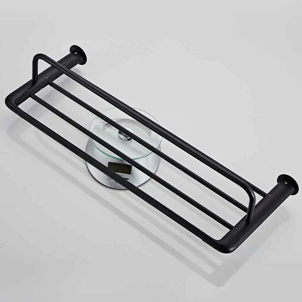 Hot Sale Bathroom Black Towel Rack Wall Mounted  Straight Hanging Style Holder Four-Pole Towel Ra