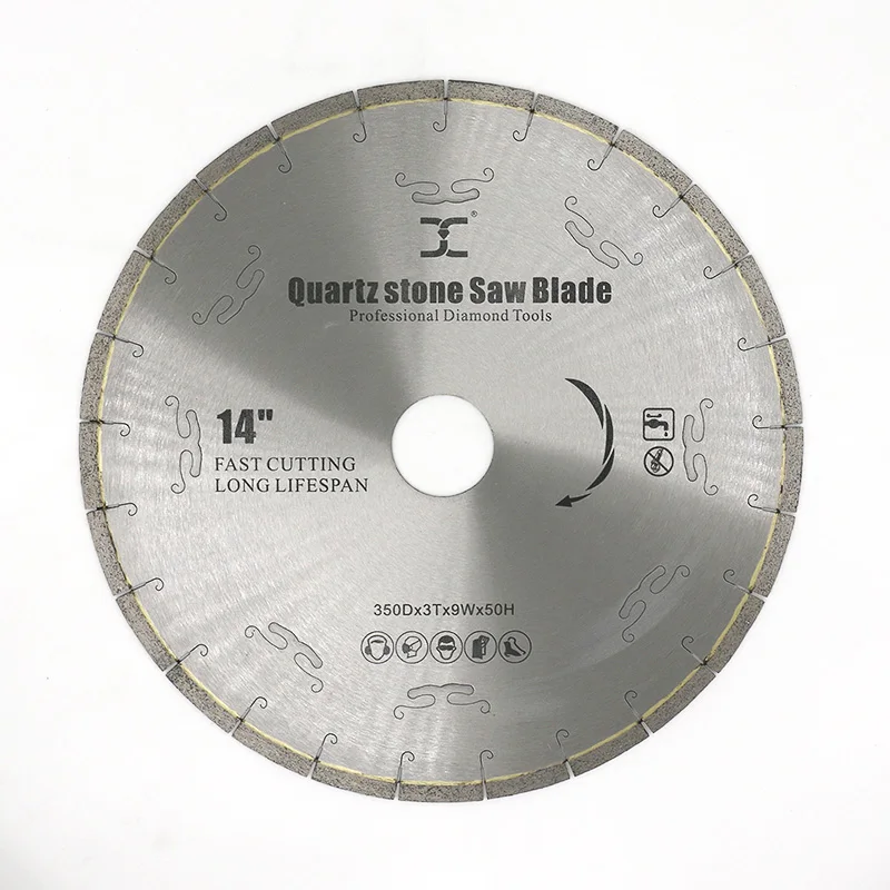 Fast cutting low noise Diameter 14inch 350mm for quartz stone cutter diamond segmented saw blade cutting disc