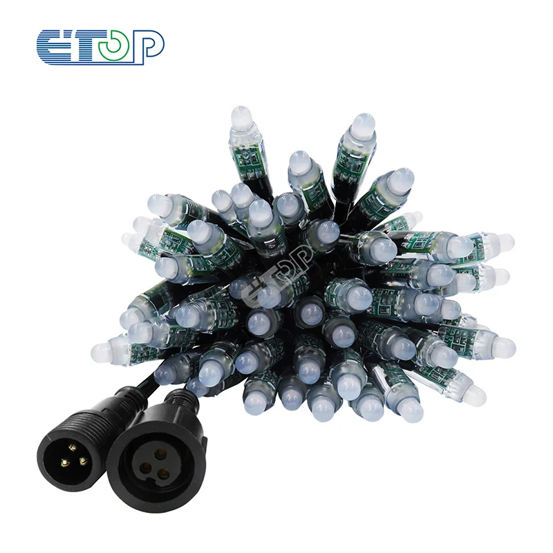 12 мм 18awg DC12V ws2811 черный провод ip68 цилиндрические светодиодные пиксельные