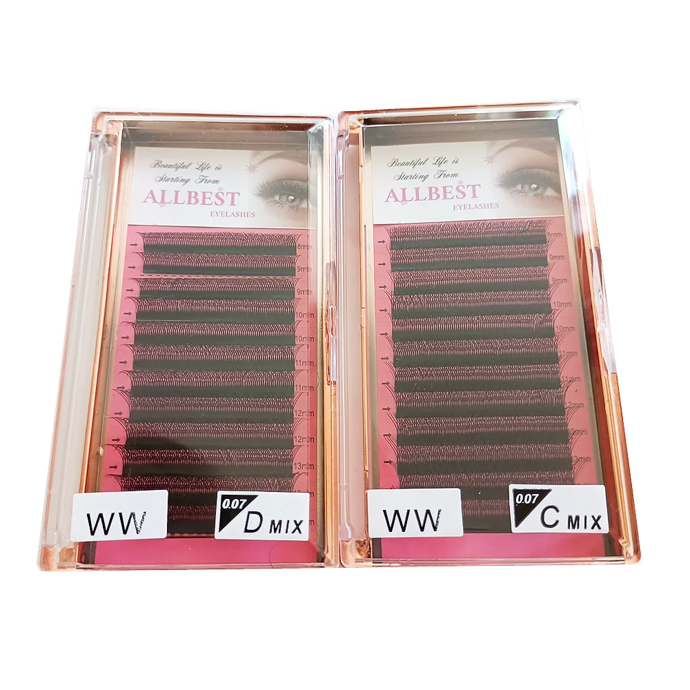 Factory Price Eyelash extensions W shape eyelash lash eyelash extensions 0.07mm c D curl with private label