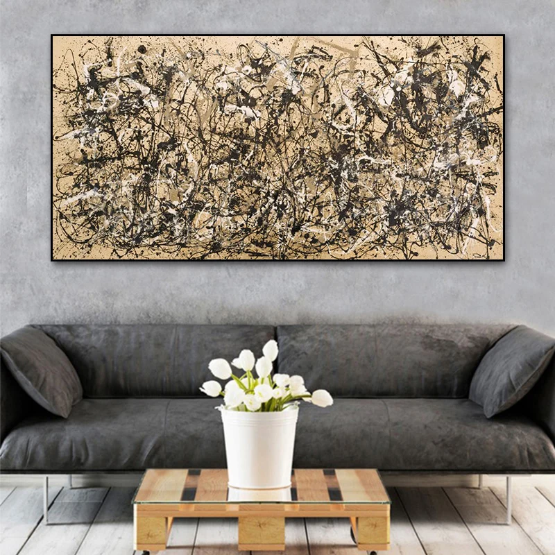 Abstract Art Autumn Rhythm By Jackson Pollock Canvas Painting Posters and Prints Cuadros Wall Art for Living Room Home Decor