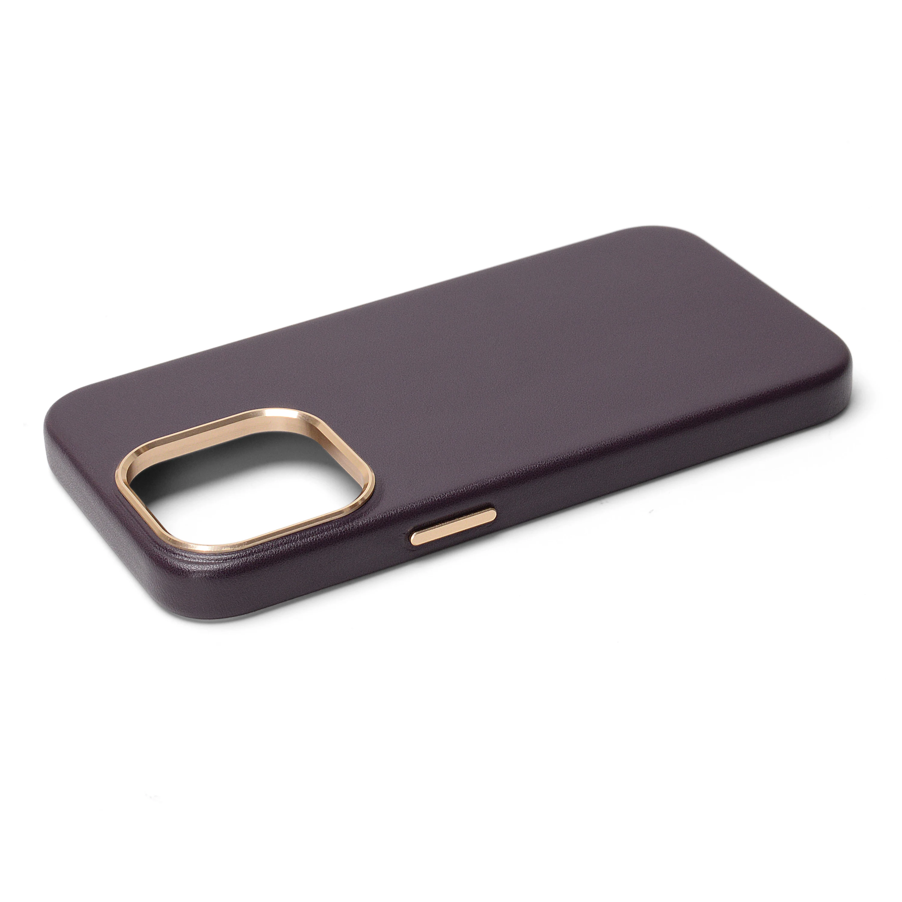 Elegant Purple Waterproof Phone Case For IP12Promax IP13 IP14 IP15 Promax  Fashionable Smooth Leather Phone Case