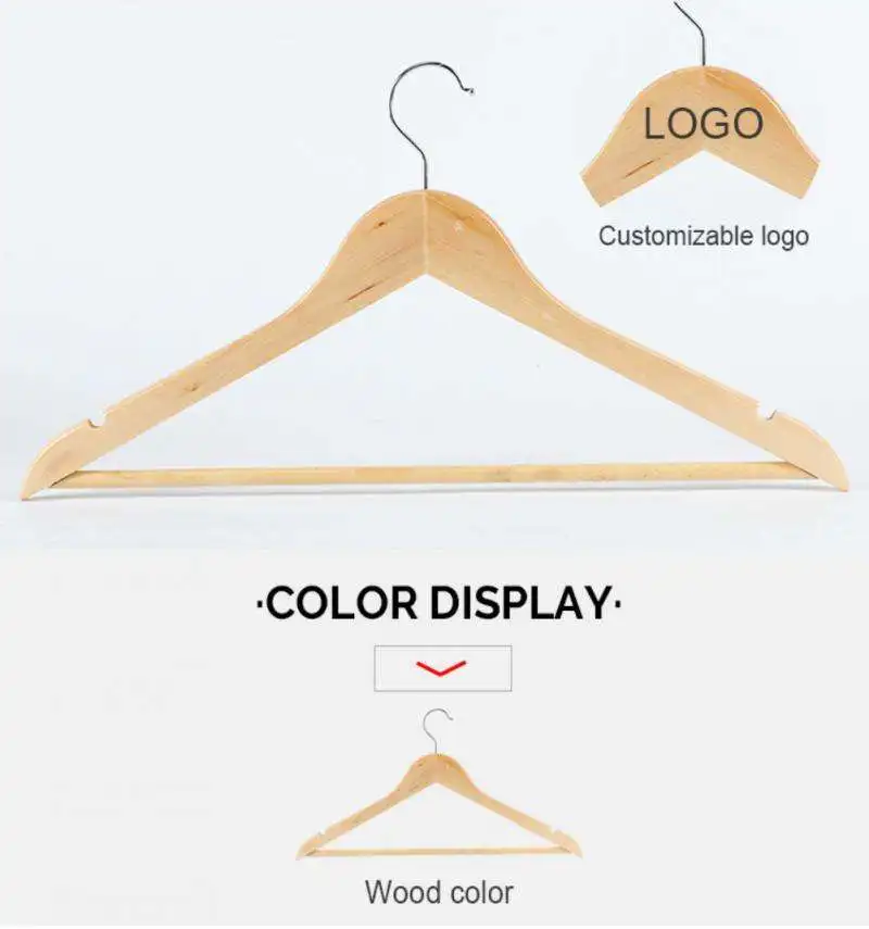 1 Pc Natural Wooden Clothes Storage Hangers No Slip No Deformed Wardrobe Hanger Coat Trousers Organizer Rack