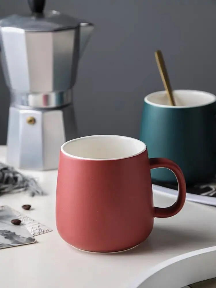 Porcelain Smile Mugs Gray Ceramic Mug Painted Cup Wholesale