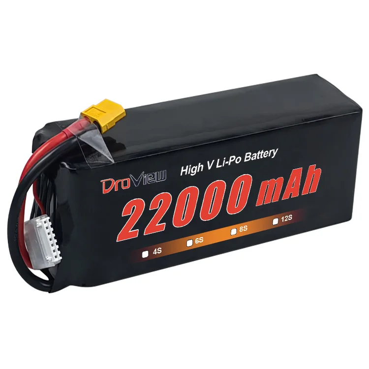 Droview Lipo Polymer Battery 6S 22.8V 22000mAh 30C High Rate High Voltage Rechargeable UAV Lithium Batteries for FPV Drone