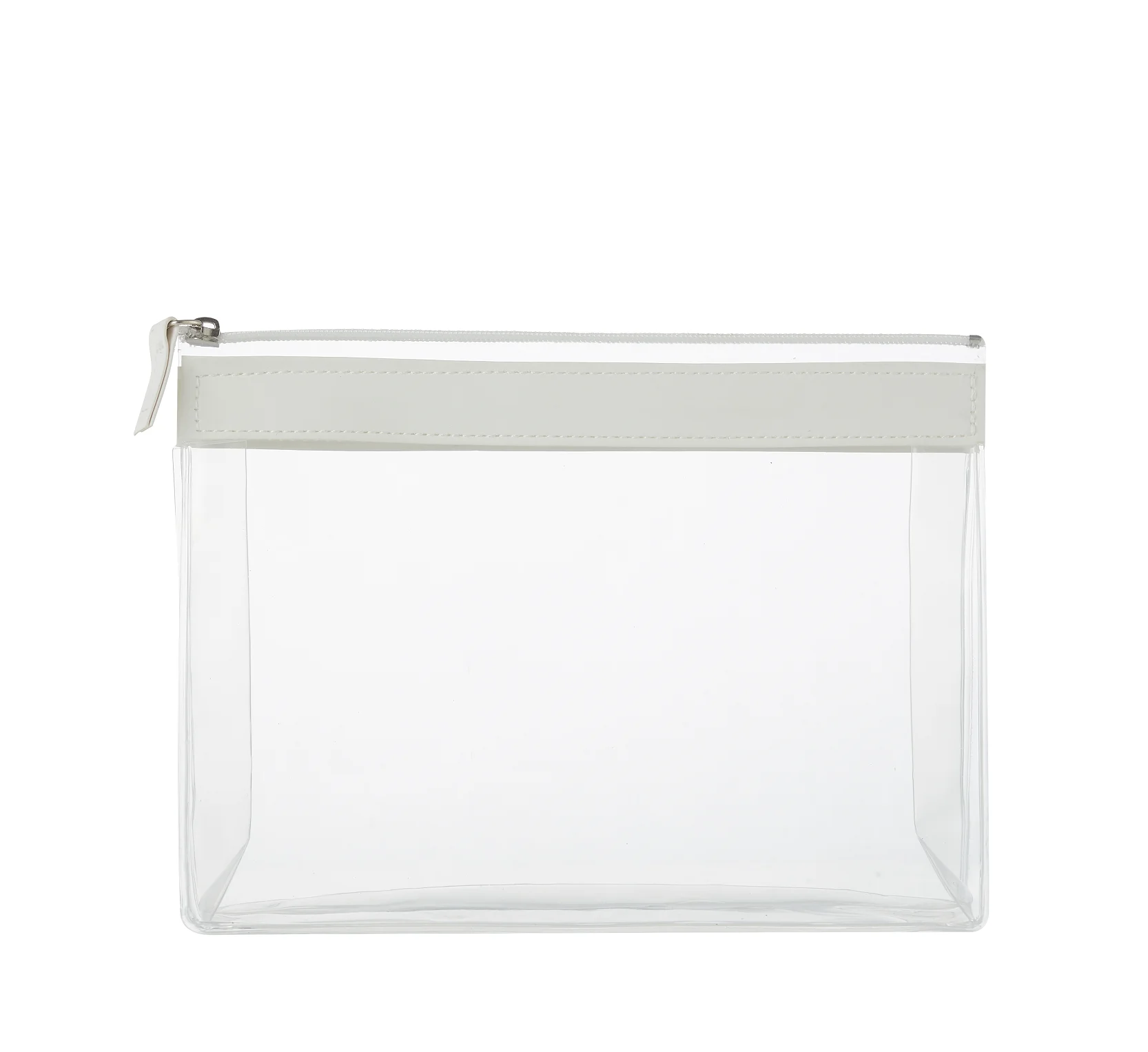 Прозрачная косметичка из ПВХ с логотипом на заказ, Сумка с белой молнией