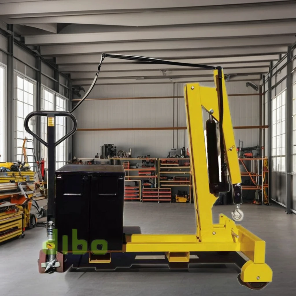 Counterbalanced Floor Mini manual Automatic Hydraulic Portable Electric Driven Telescopic Arm Powered Crane Construction Hoist