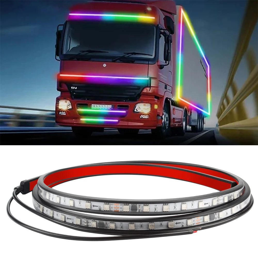 KEEN 24V Strobe Horse Race Dream Color Decorative Flexible led Strip for Truck Van Bus Accessories Underglow Atmosphere Lamp