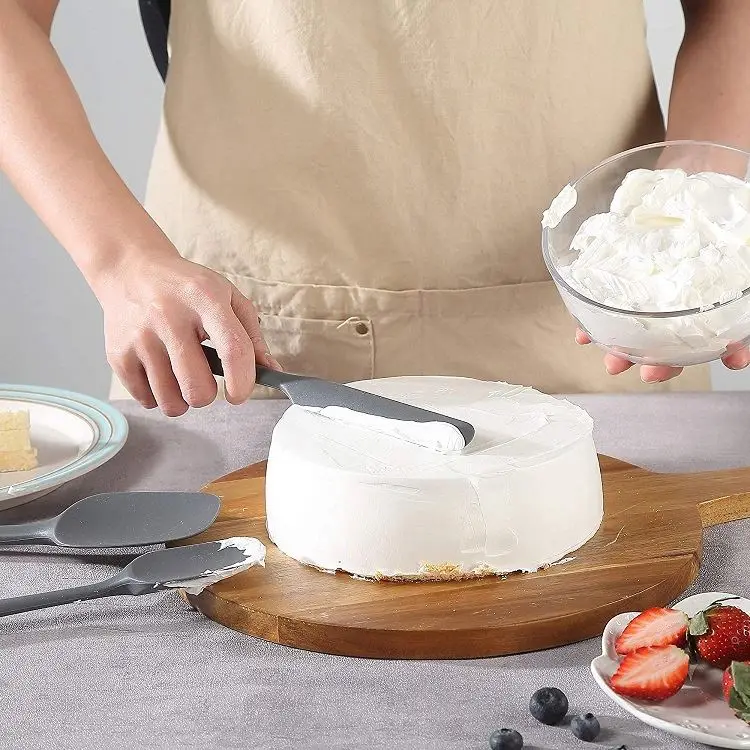 Silicone Spatula Set - 6 pcs Heat Resistant Rubber Spatula for Non-Stick Cookware with Stainless Steel Core