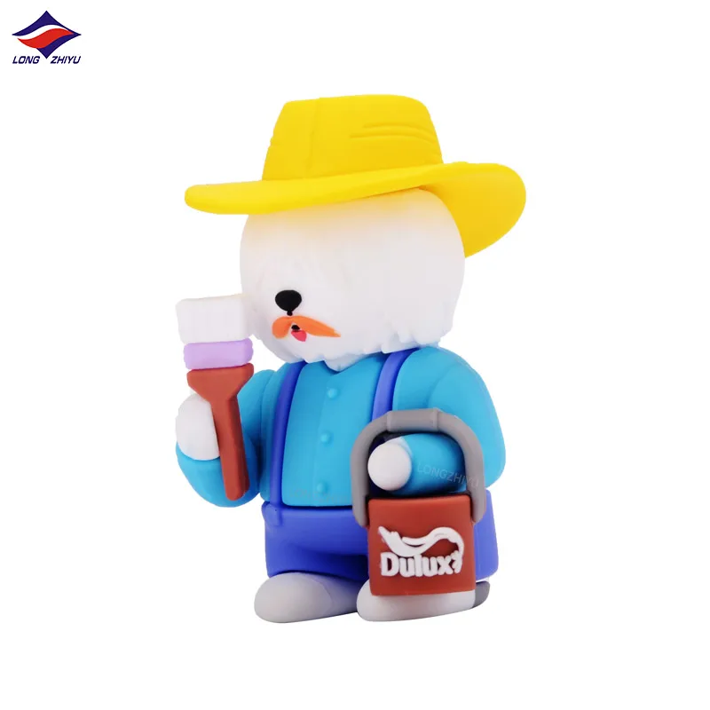 Longzhiyu Custom 3D Cartoon Character Action Figure with Logo Mini Soft PVC Figurine Crafts and Gifts Model Toy