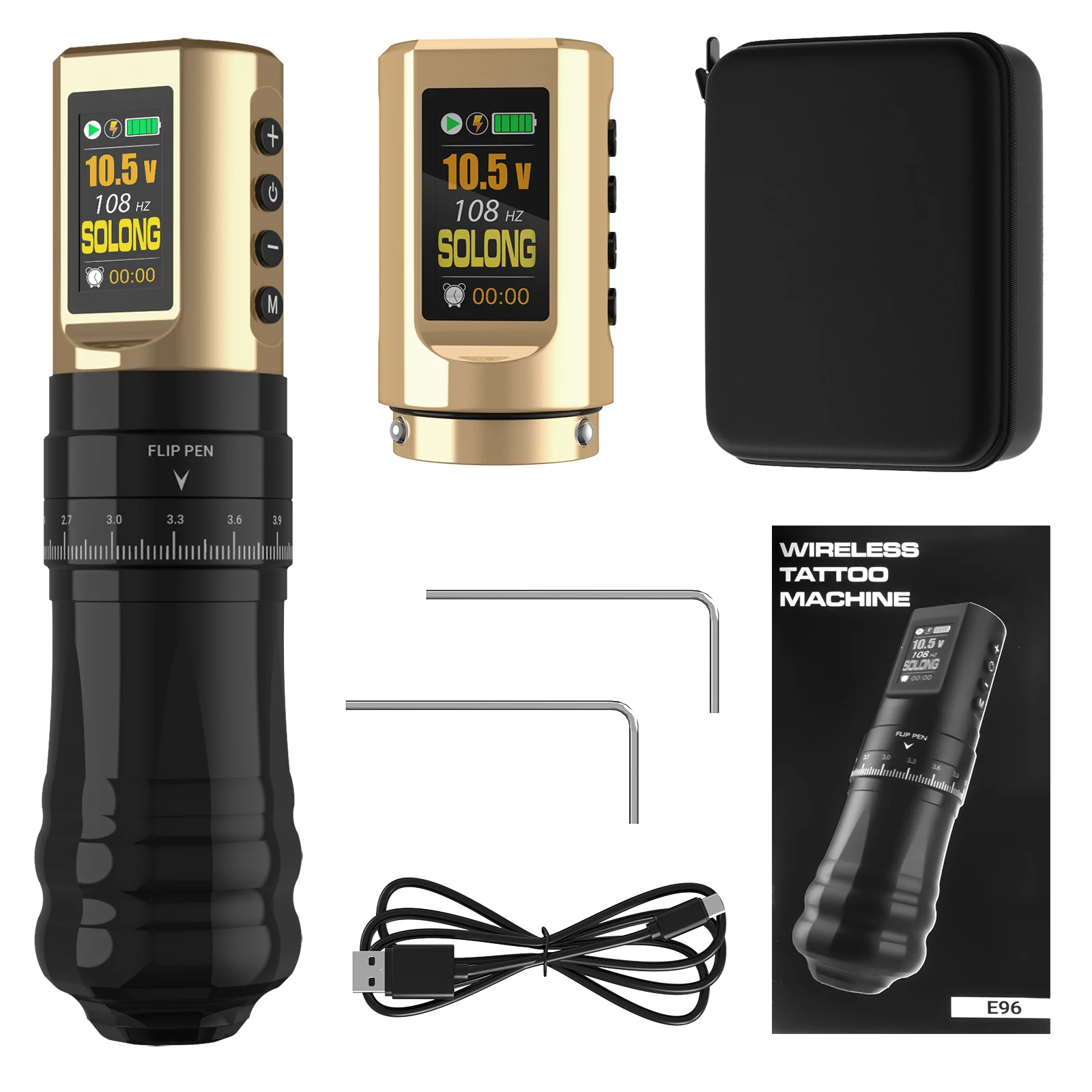 2025 Newest Digital Display Tattoo Machine 2 Golden Battery Lightweight Portable Precision for Every Stroke Professional Artist