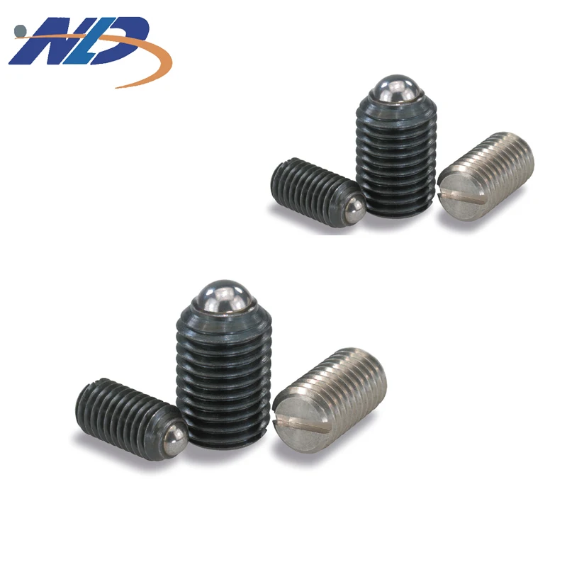 NLD Carbon steel black M8*20 M8*30 Stainless Steel 304 316L A2 -70 Slotted Set Screw Grub Screw With Ball Point