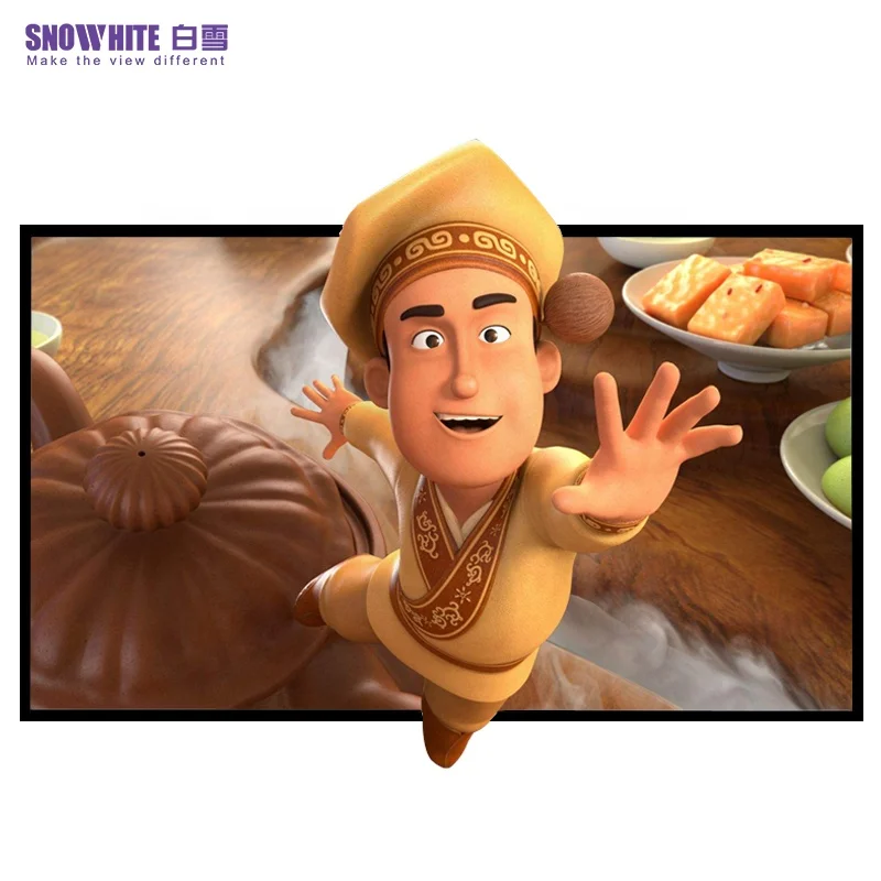 SNOWHITE 80 100 120 дюймовый длинный проекционный экран из ПВХ с фиксированной рамкой, экран для проектора для домашнего кинотеатра или кинотеатра