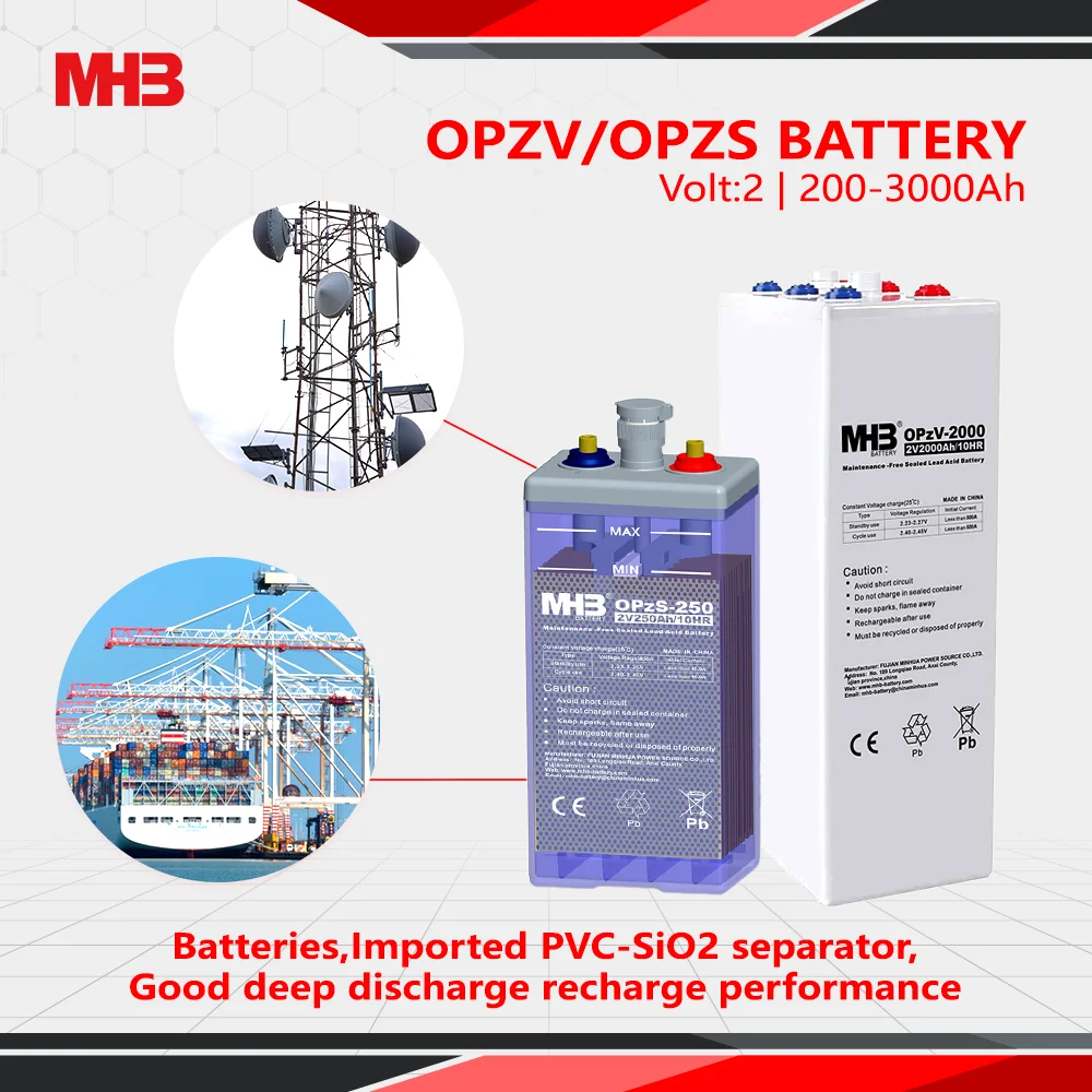 Mhb OPzV-600 Lead Acid Cell 2volt Solar Battery Weight Tubular Gel VRLA 600ah 2V Opzv Batteries for Communication Systems