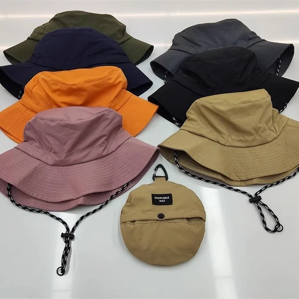 Customized summer foldable portable pocket waterproof bucket hat men and women sun protection hiking hat