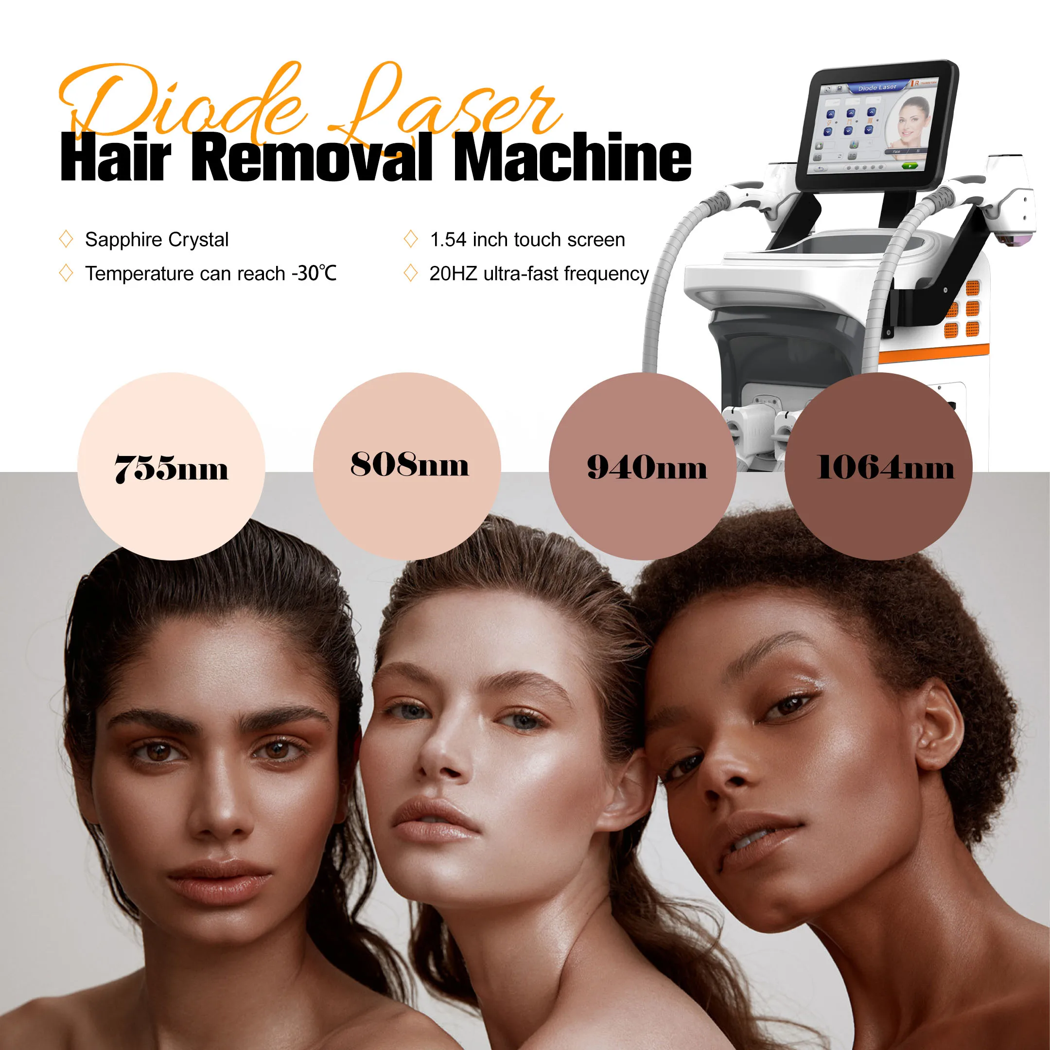 Nubway Large Spot Tec Cooling 808Nm Diode Permanent Laser Beauty Equipment Hair Removal Machines For Salon