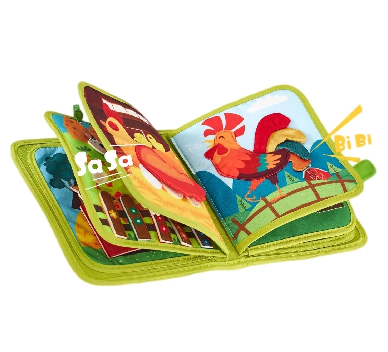 High Quality Eco-Friendly Early Educational Toys New Style Farm Theme Felt Quiet Book for Kids Basic Skills