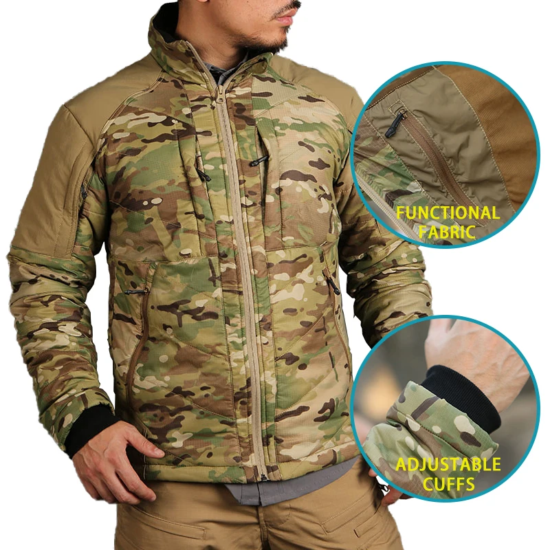 Зимняя ветрозащитная куртка Emersongear для кемпинга и пешего туризма, Спортивная камуфляжная сохраняющая тепло ветрозащитная куртка для улицы, мужские куртки