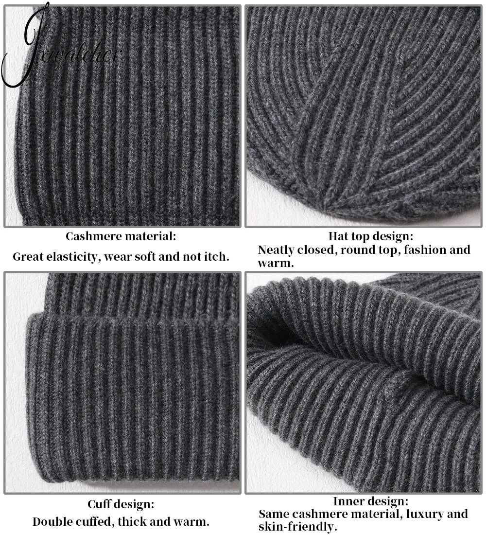 Soft Double Cuffed Thick Warm Custom Logo Wholesale Wool Knitted Hat Pure Color Plain Unisex Winter Cashmere Gorros De Invierno