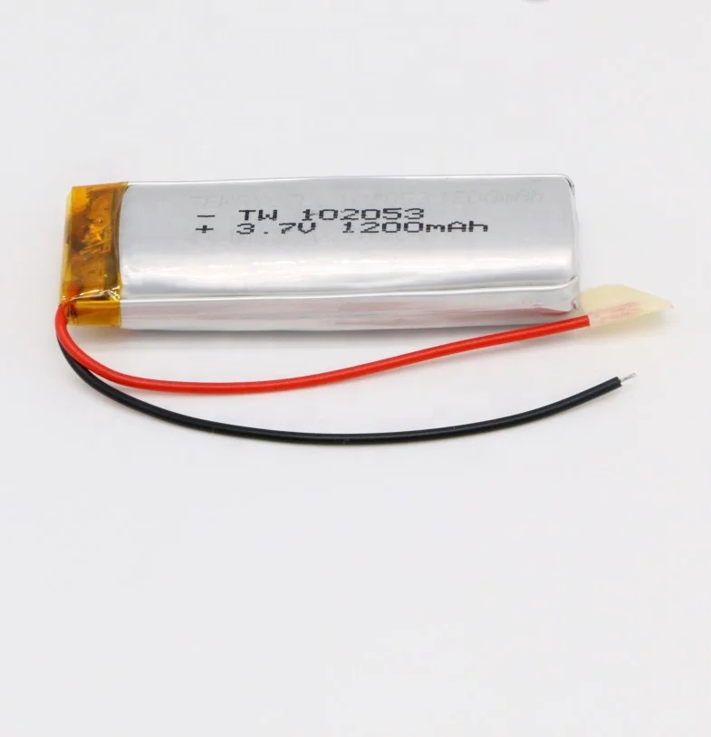 102053 1200mah 3.7v high capacity size rechargeable small lithium polymer ion battery cells pack