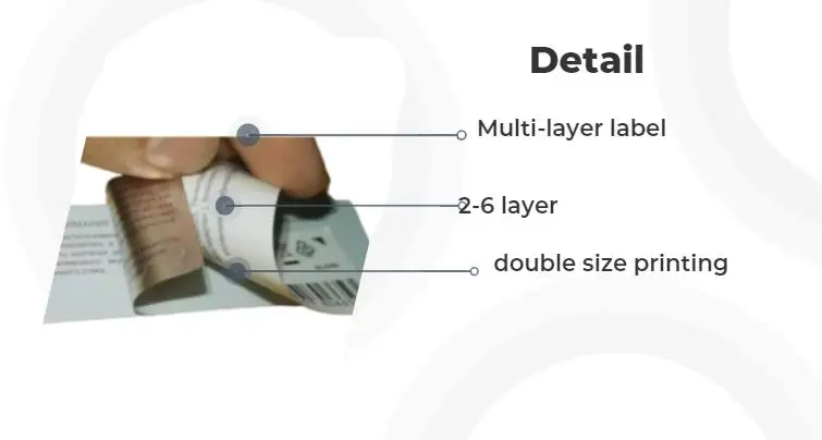 Custom multi layer Double Sided Printed Self Adhesive Multi Layer Labels Serial Number  Sticker