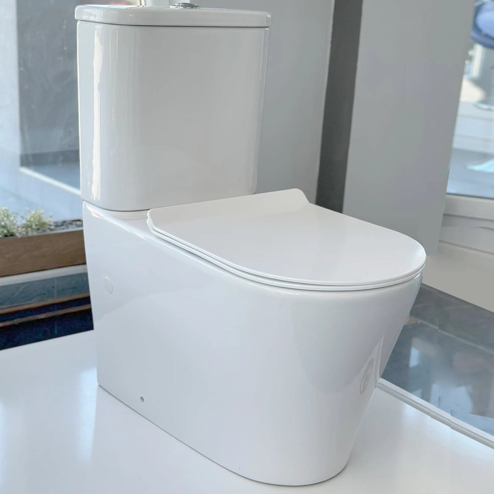 Мраморная раковина глазурованный туалет Двухсекционный унитаз туалеты мебель для ванной современный моноблок цельный пьедестал