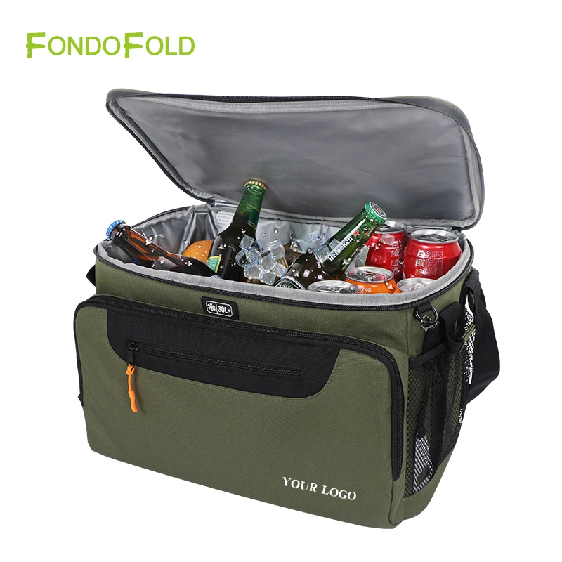 Fondofold Custom Large Capacity Thermal Insulated Waterproof  Leak Proof Eco-friendly Oxford  Picnic Lunch Tote Cooler Bag