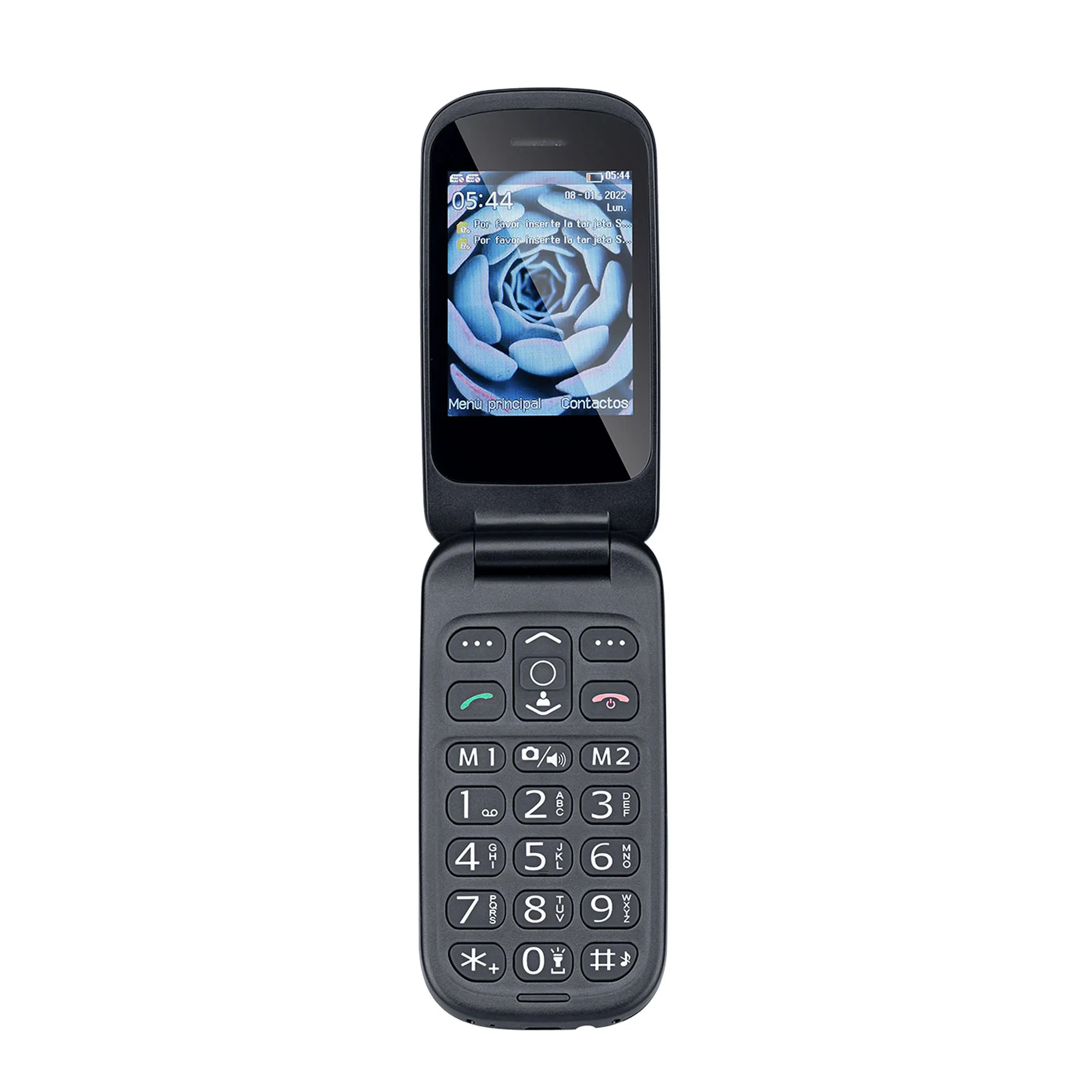 2.4inch mobile phone with RTOS system handy black flip phone with SOS button
