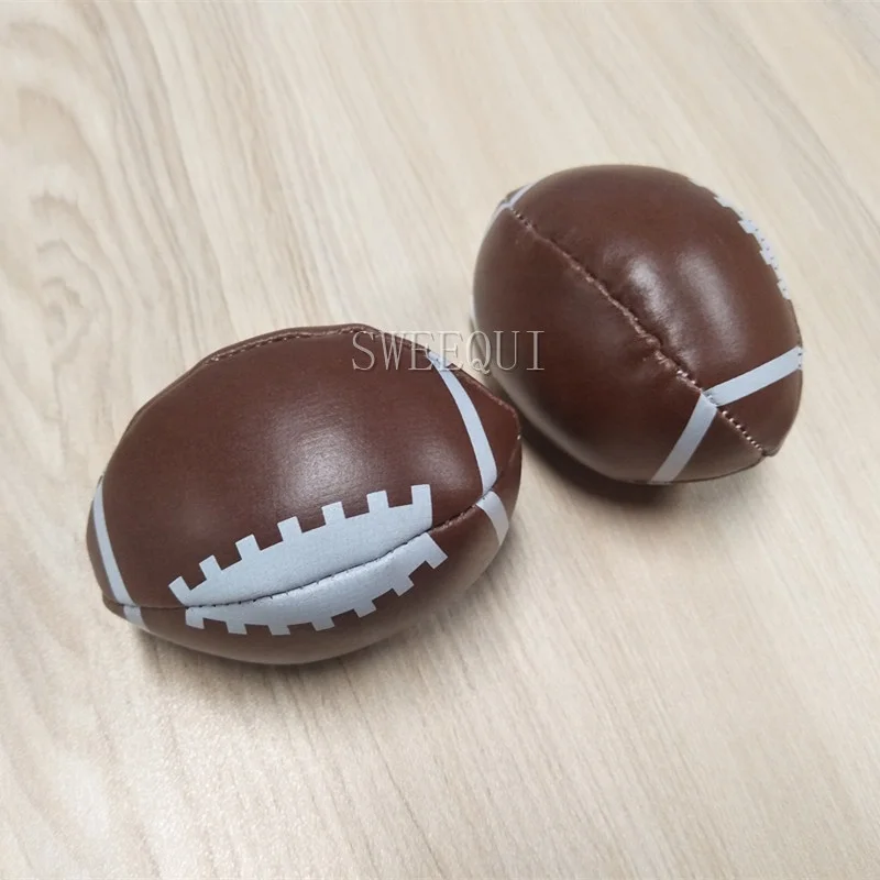 Kids Stuffed Toy Rugby Juggling Ball Foot Bags Customized Brown Footbag