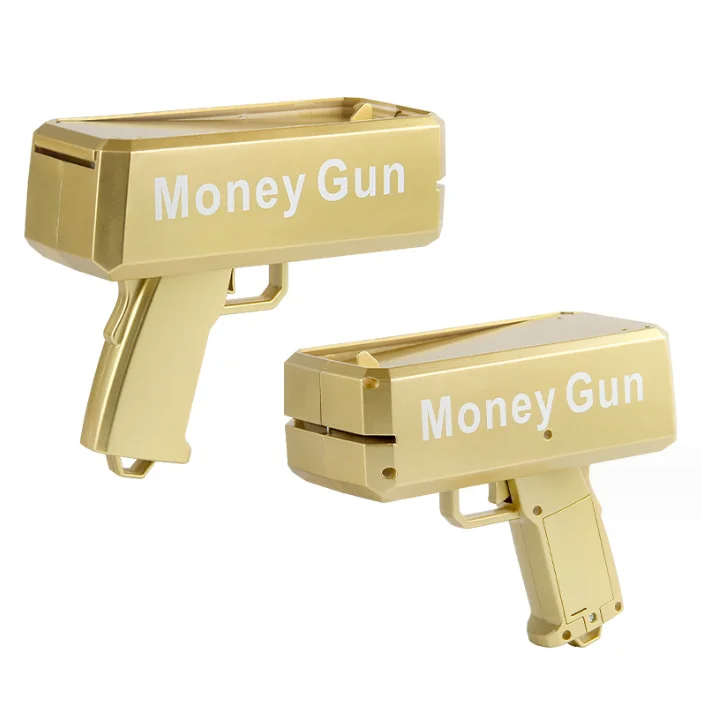 Hot Sale Gold Plated Spray Plating Money Gun Super Money Gun Gold Money Gun Shooter