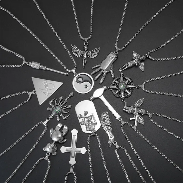 CLARMER personality disco dance hiphop stainless steel jewelry necklace men sweater chain accessories