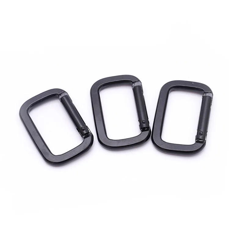 Factory direct sales wholesale black and white aluminum alloy racetrack type climbing buckle carabiner hook